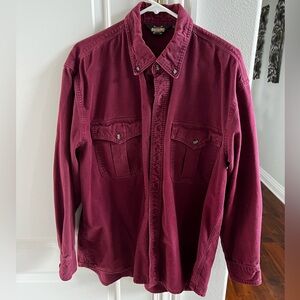 CLEARANCE Men’s Large Maroon Cotton Guide Gear Button Down Shirt